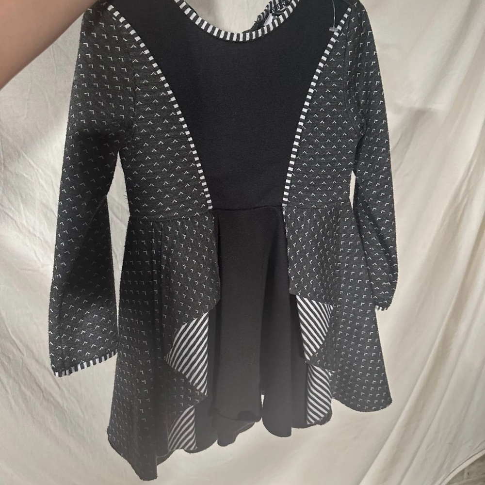 Chasing Fireflies Black and White Kids Dress